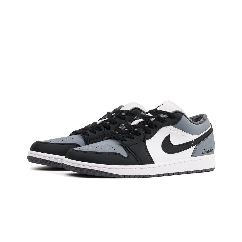Jordan Air Jordan 1 Abrasion Resistant Low Top Vintage Basketball Shoes Unisex Black Gray 553558-152(Team719-SBOX)