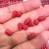 High-Content Emperor Sand Vermilion Pattern Small Barrel Spacer Beads Bracelet Red Rope DIY Ornament