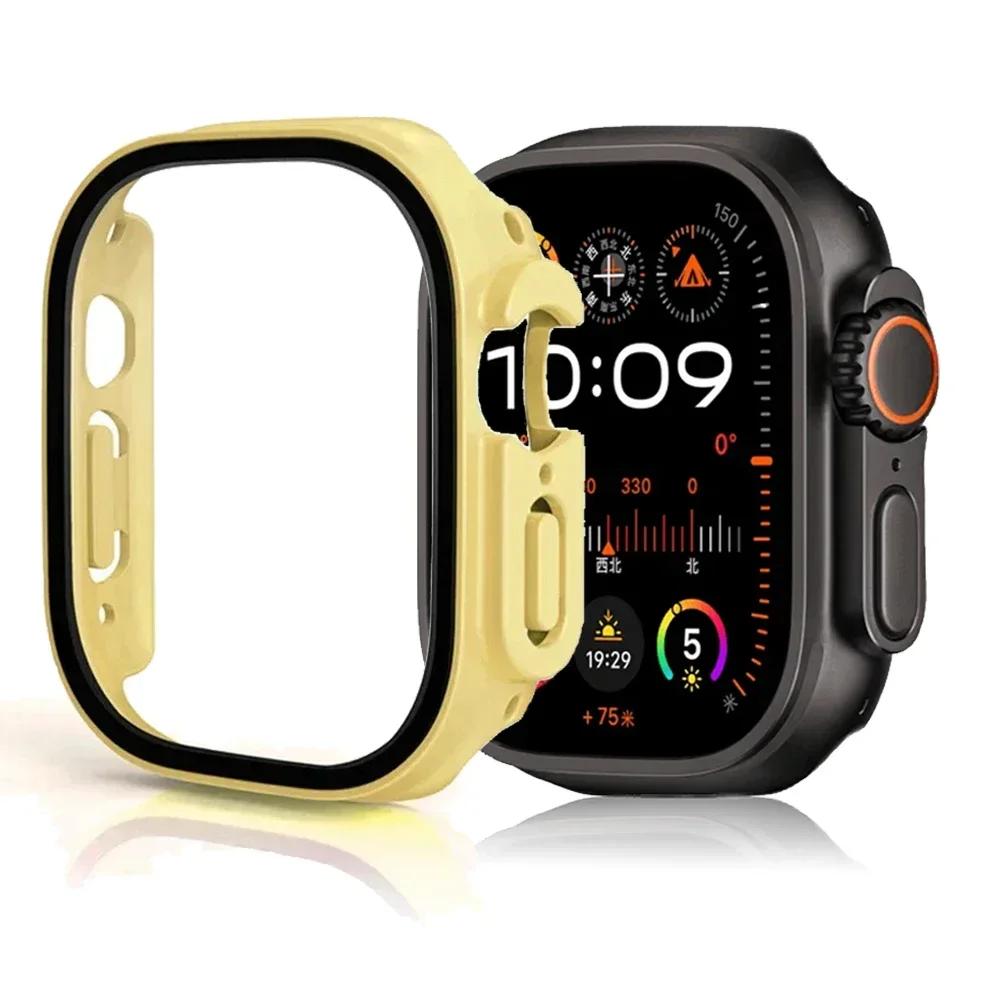 Tempered Glass+Cover For Apple Watch Ultra 3 2 1 49mm PC Bumper Screen Protector Case for iWatch Series Ultra 3 49mm Accessories