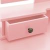 VidaXL Ensemble de coiffeuse et tabouret Rose 100x40x146 cm Paulownia