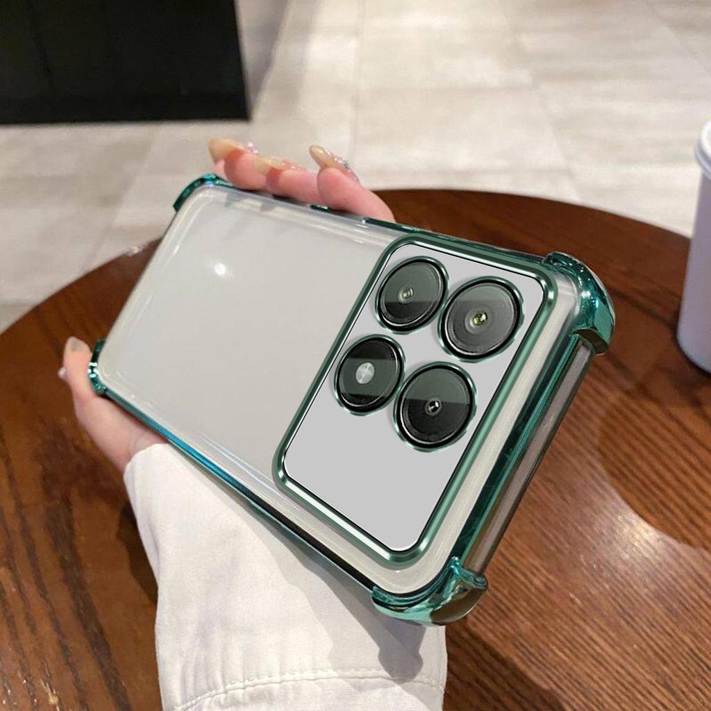 Case for Xiaomi POCO X6 Pro 5G Electroplated Color Border Clear Phone Casing Cover