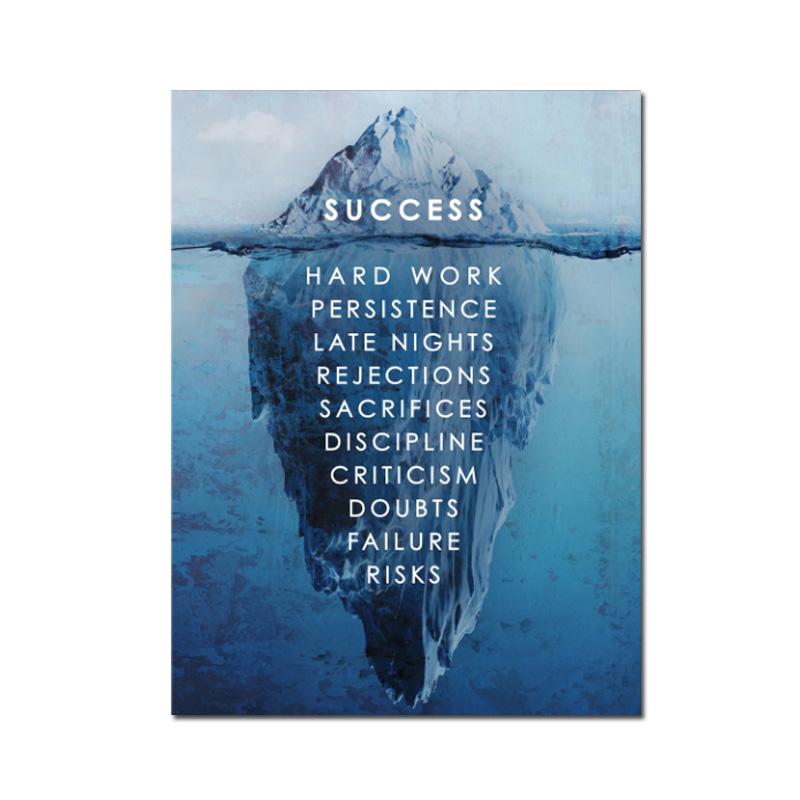 

Цитата об успехе на ледяной горе Мотивирующая картина на холсте Современные скандинавские постеры и принты Настенные художественные картины для украшения дома 60x90cm No Framed
