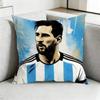 Qversion Cartoon LionelL Messi Pillow Case Square DoubleSided Sofa Cushion Cover Bedroom Bedside Pillow Gift