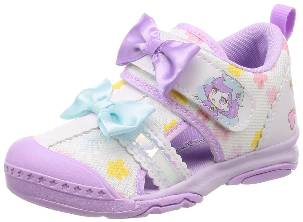 Moonstar Summer Fairy Antibacterial and Odor Loose RRF 15 2E Children's Shoes, Lil' Lil' Magic, Resistant, Fit, C002, Purple, cm,
