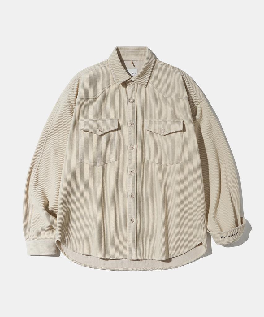DIAMOND LAYLA Western Corduroy Washing Shirt S164 Cream Bone