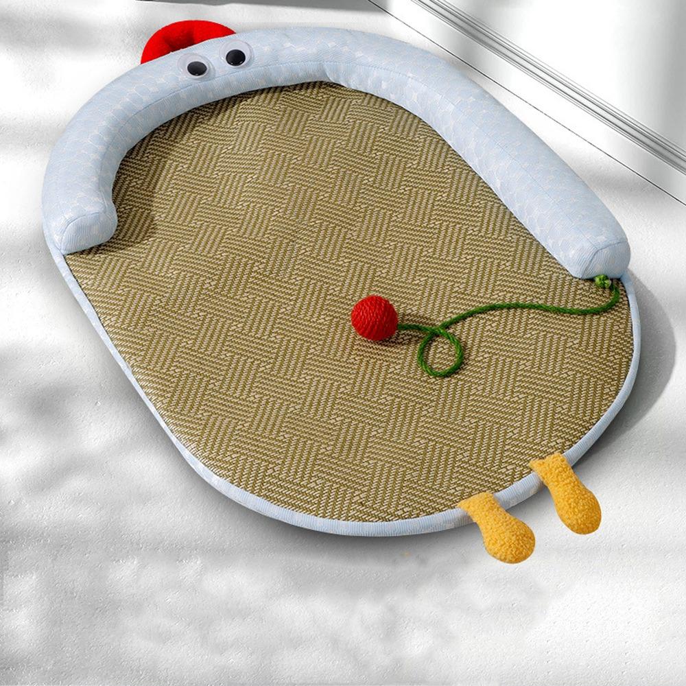 Neck Support Pet Cooling Mat Anti-slip Puppy Kennel Cartoon Pet Nest Mat Household