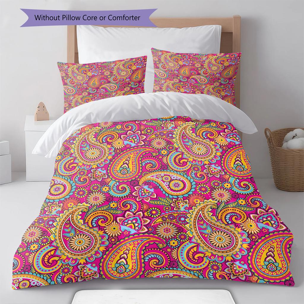 Paisley Pattern Pattern Bedding Quilt Set Quilt Cover Pillowcase Home Decoration Gift (1 * duvet cover + 2 * pillowcase, without core)