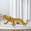 Golden Tiger Animal Sculpture, Electroplated Resin Crafts, Home Decoration, Living Room and Office Desk Decoration Ornaments