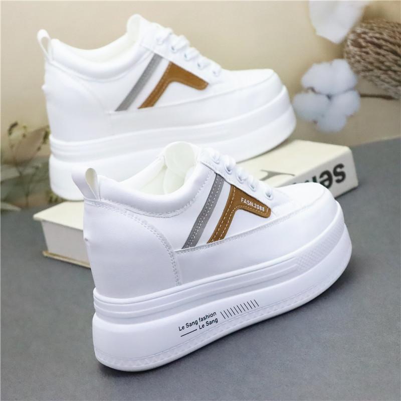 Fashion 10CM Platform Wedge Sneakers Chunky Shoes Genuine Leather for Women Summer Shoes Spring Autumn Walking Sneakers Fashion