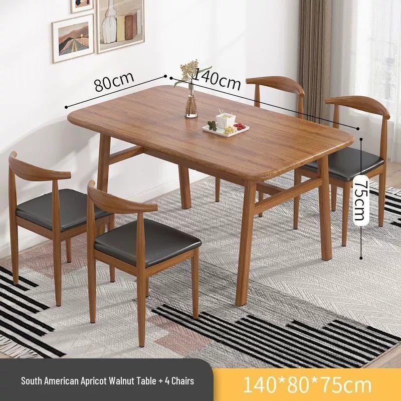 Modern Minimalist Rectangular Dining Table and Chair Set for Small Spaces