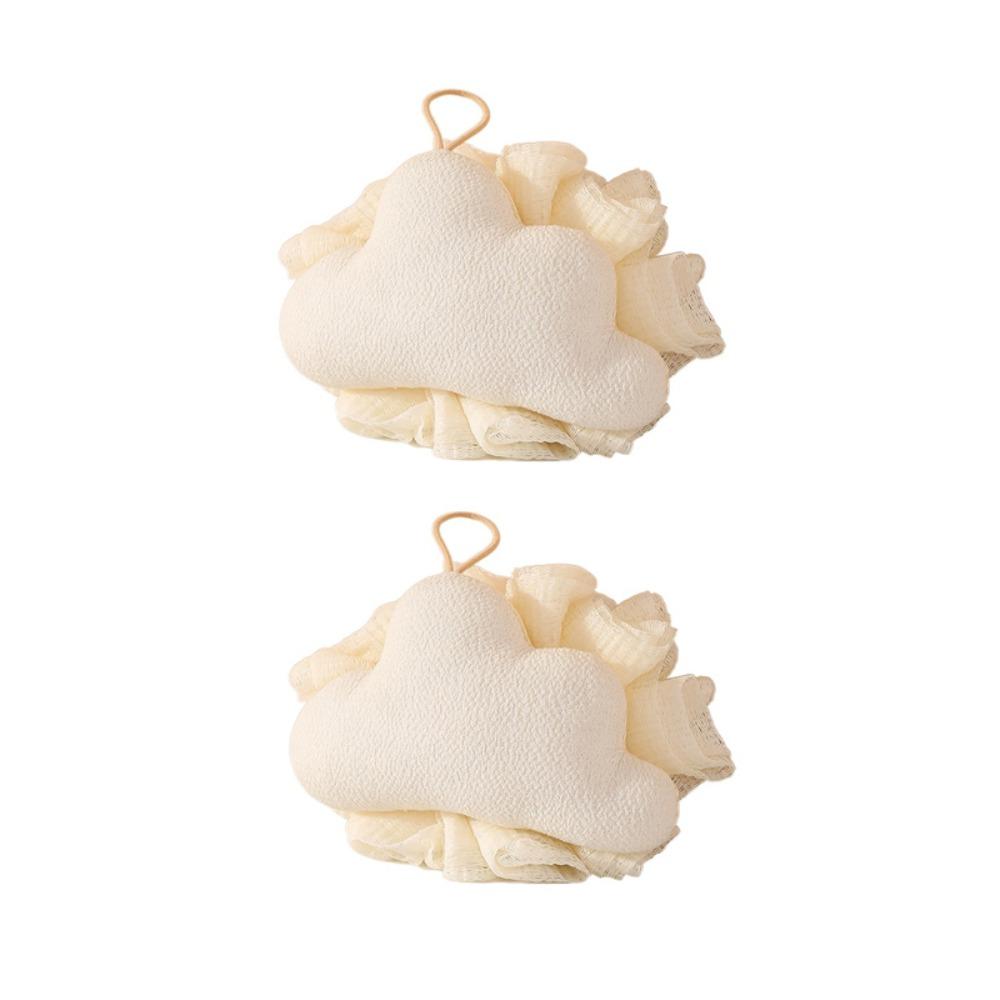 2Pcs Non-loose Back Massage Foam Net Super Soft Bath Flower Ball Cloud Scrub Towel  Student