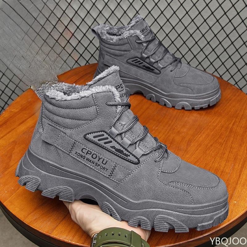 Fashionable Versatile Workwear High Top Men's Shoes Autumn Winter New Men's Cotton Shoes Warm Casual Anti Slip Snow Boots