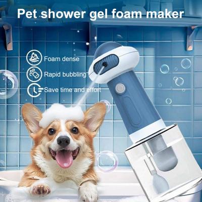 Spumator de șampon pentru câini Distribuitor electric de șampon Accesorii pentru baie animale de companie Reîncărcabil Distribuitor de șampon Câine rezistent la apă