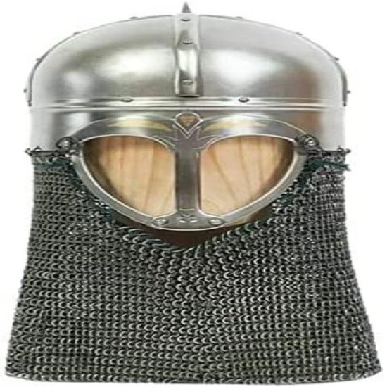 Steel Medieval Roa Bascinet Helmet 18 Gauge Knight Viking Helmet