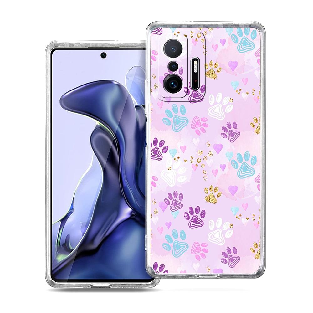 Dog Footprint Paw Cute Phone Case for Xiaomi Mi Poco F3 X3 X4 GT NFC M3 M4 11 Ultra 12 11X 11i Pro Lite 5G TPU Transparent Cover