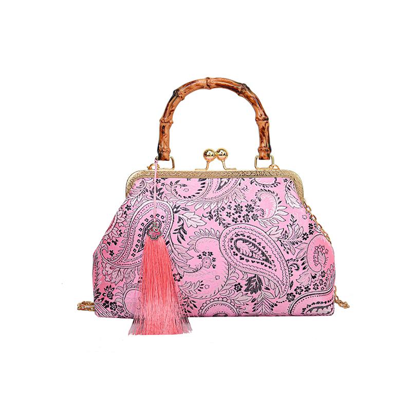 Wooden bags for women designer vintage bags fringe shoulder bag for ladies crossbody bag with chain