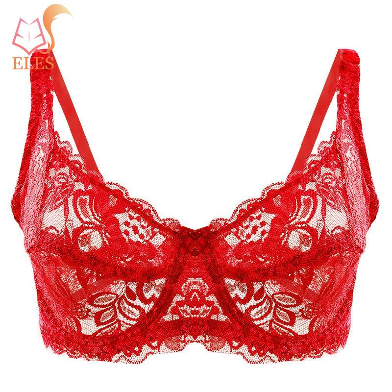 34-40 B/C Cup Plus Size Women Push Up Bra Lace Hollow Out Bralette Underwired Embroidery Lingerie Non-padded Sexy Underwear