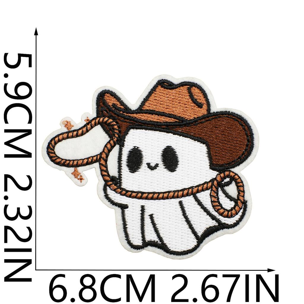 Halloween Cat Ghost Embroidery Cloth Sticker Holiday Decoration Flowers Witch Embroidery Chapter A Piao Bicycle Patch Sticker