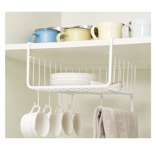 Hanging Shelf, Under-Cabinet Storage Rack, Kitchen Storage Rack, Stackable, 10kg Load Capacity, For Kitchen and Bathroom Use