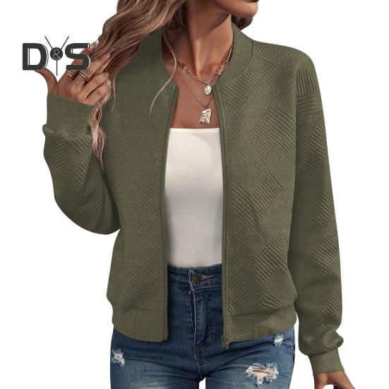 

Осень-зима Женская куртка на молнии, утолщенная, однотонная, с аппликацией из эластичной ткани, манжетами, низом, кардиганом со стоячим воротником, свободными длинными рукавами, верхняя одежда, пальто XXL армия зеленый