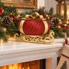 Seasonal Storage Box 3D Printed Christmas Sleigh Box, Holiday Decorative Container Festive Table Centerpiece with Lid, Desk Organizer for Jewelry