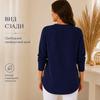 Women Long Sleeve Henley Tunic Blouse, Soft Ribbed Fabric Button Neck Top, Side Decor Buttons Curved Hem Loose Fit Casual Wear