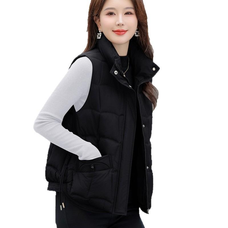 Autumn and winter new loose stand-up collar cotton vest women loose light mother girlfriend cotton vest outer wear