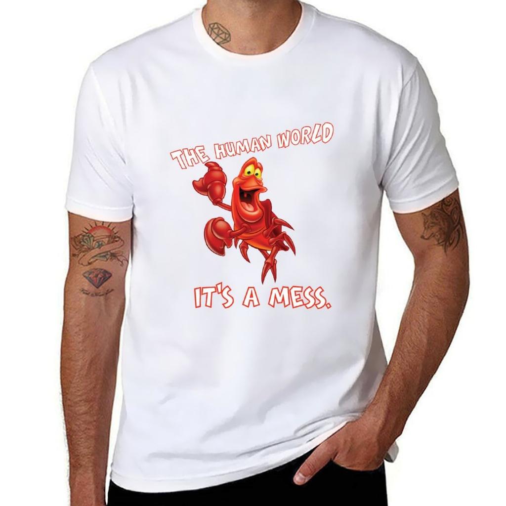 The Huunisex World Its A Mess Funny Quotes Gift Humor Mermaid Sebastian Tshirt Lightweight Running Tshirt