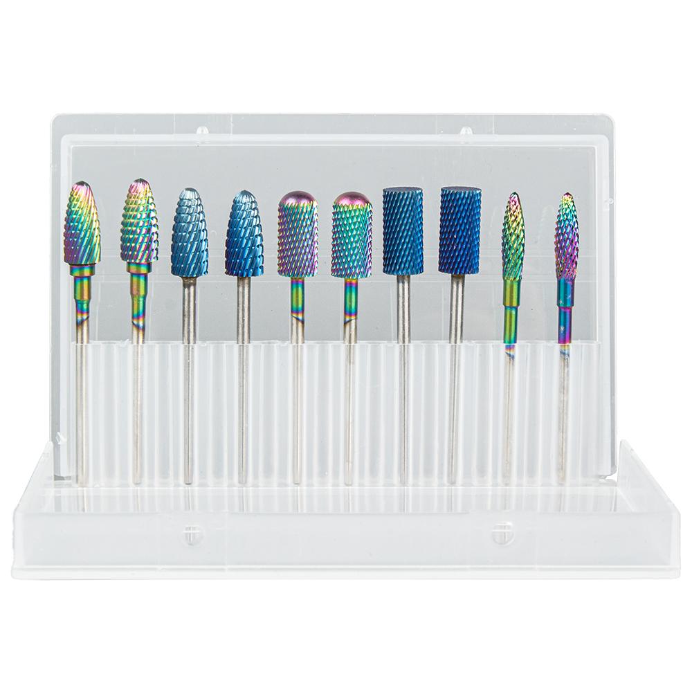 

10 шт., набор насадок для ногтей из карбида вольфрама, 3/32 дюйма, фрезы для маникюрных машин, аксессуары, пилочки для ногтей, для удаления гель-лака