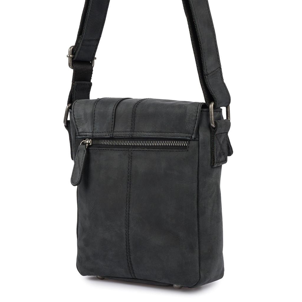Torba męska skórzana na ramię zgrabna czarna elegancka Beltimore N10
