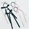 2PCS/Set Long Ribbons Small Bow Ponytail Hair Rope Ties Solid Color Hair Circle Hair Accessories