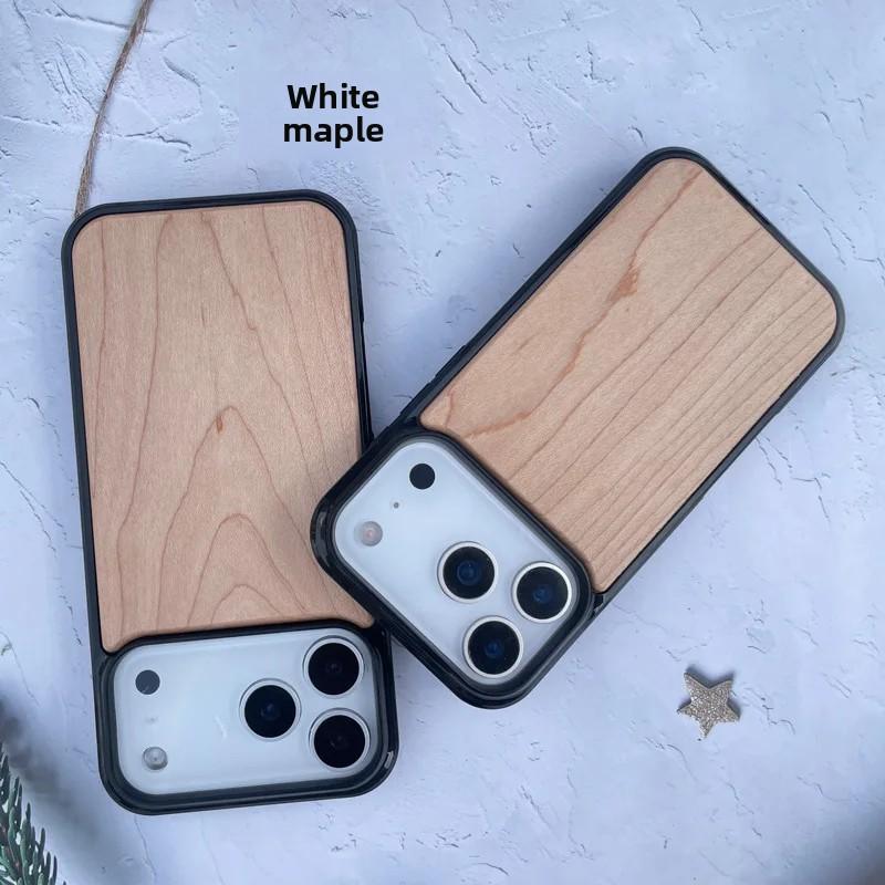 High-end Wooden Phone Case for IPhone 17 Pro Max 17 Air 16 Pro 15 14 13 12 11 Walnut Soft Edge All-inclusive Protective Cover