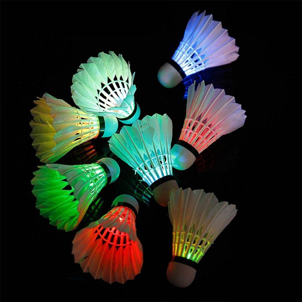 Dark Night Lighting Badminton Lighting Balls Luminous Shuttlecock LED Badminton  Outdoor Game