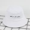 Simple Bucket Hats Letter Embroidery Unisex Adult Sun Hat Outdoor Street Couple Fisherman Hat