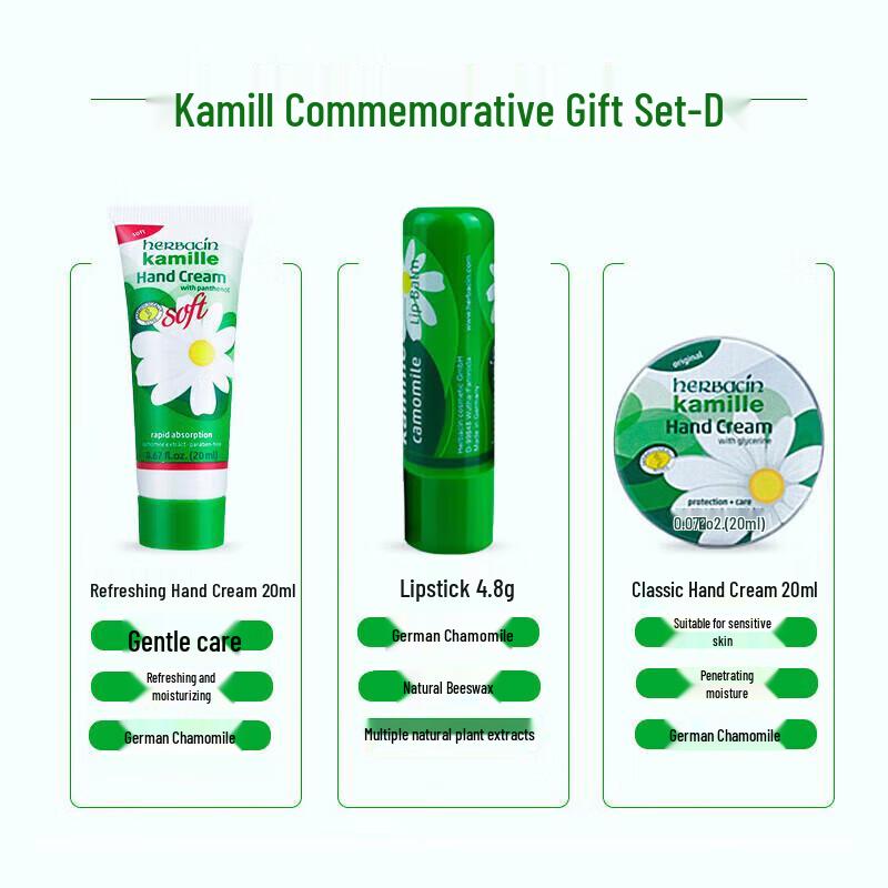 Herbacin Chamomile Hand Cream & Lip Balm Set D