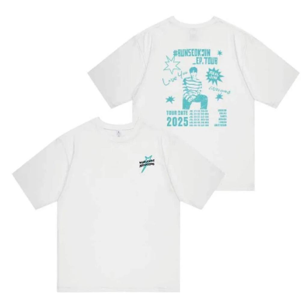 2026 Jin Runseokjin Tour T Shirts Korean Idol Style T-shirt Kpop Fashion T-shirt Cotton Men's T-Shirt  Clothing Tee Y2