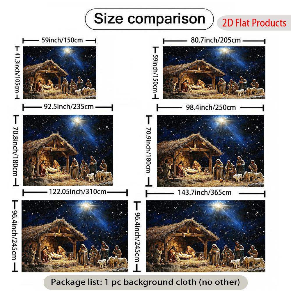 2D flat surface, 1 piece of banner background depicting the Nativity scene, UV printed for durabilityZL