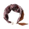 Office Ready Magnetic Neck Scarf for Women, Printed Smooth Scarflette with Clasp Closure for Daily Outfit Wear