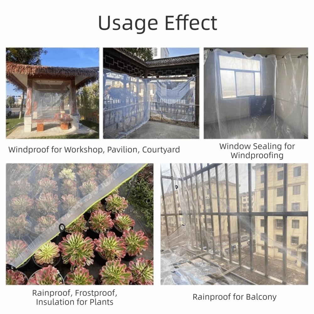 Transparent PVC Transparent Raincover Thickened Material Rainproof Cloth  Pergola Canopy