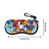 2D-Colorful Geometric Stained Glass Pattern Sunglasses Case,Zipper Eyeglasses Case, Vibrant Mosaic Art Travel Eyewear Holder, Stylish Unisex Gift