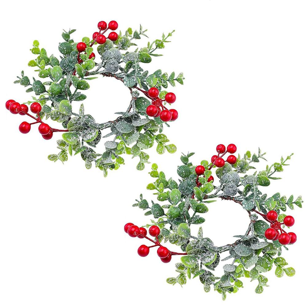

2pcs Christmas Candlestick Garland,Christmas Wreath Candle Light Artificial Plant Wreath for Weddings Christmas Party Decor зелёный