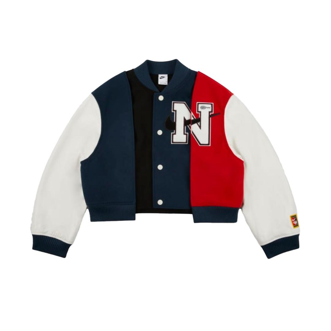 

New Nike X Yoon Oversized Varsity Jacket Black/Armory Navy/Phantom/White FZ0281-010 L