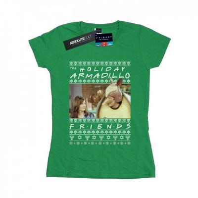 Damen/Damen Fair Isle Feiertags-Gürteltier Baumwoll-T-Shirt