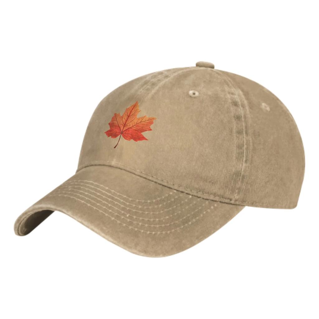 Autumn Red Maple Leaves Fashion Classic Cotton Trucker Hat Summer Dad Cowboy Cap Outdoor Leisure Basketball Caps