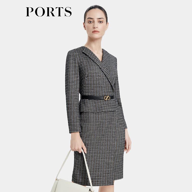 

PORTS Women s Houndstooth Knit A-Line Midi Dress 4