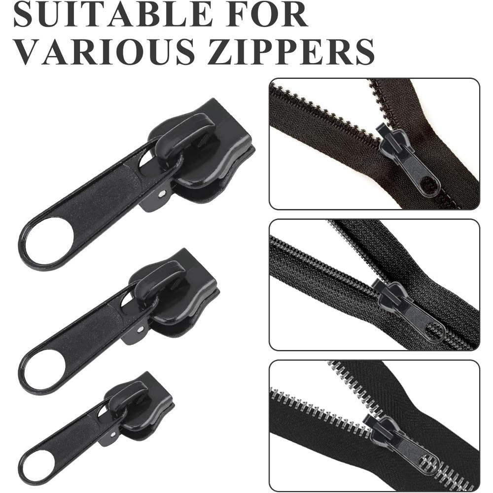 12pcs Instant Zipper Universal Instant Fix Repair Kit Replacement Zip Slider Teeth Multifunctional Clothing Replacement Zipper
