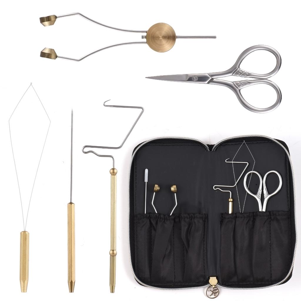Fly Tying Tools Combo Kit Whip Finisher Bobbin Holder Bodkin Bobbin Threader for Fishing Lures fly lashing tools Stainless steel