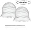 BEPAN Silicone Hair Coloring Highlighting Cap with Hooks 2 Set Reusable Silicone Highlight Cap Pull Through Hair Coloring Frosting Cap