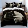 Black and White Cats Bedding Set Bedding Duvet Cover Set Duvet Cover Pillowcases (1 * Duvet Cover 2 * Pillowcases, without duvet insert)