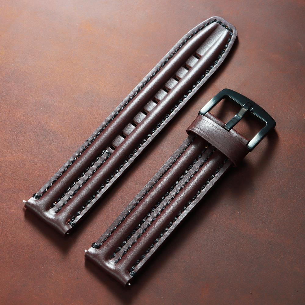 Premium Retro Ölwachs Echtes Leder Kalbsleder Armband 20mm 22mm 24mm Schnellverschluss Armband für Seiko Herren Uhrenarmband Zubehör